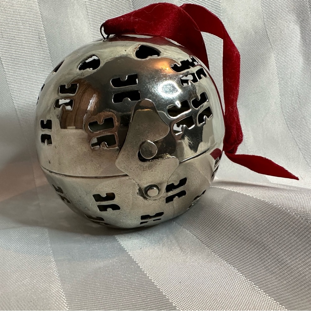 Vintage Silver Plate Incense Burner / Hinged Hanging Ball